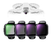 NEEWER ND Filter Set Compatible with DJI Flip Drone (4 Pack), ND16 ND64 ND256 CPL Snap On Multicoated HD Optical Glass Neutral Density Circular Polarizing Lens Filter Accessories Kit, FL-N33