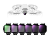 NEEWER ND Filter Set Compatible with DJI Flip Drone (6 Pack), ND8 ND16 ND32 ND64 ND256 CPL Snap On Multicoated HD Optical Glass Neutral Density Circular Polarizing Lens Filter Accessories Kit, FL-N48