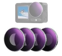 NEEWER ND Filter Set Compatible with DJI Osmo Action 4/Action 5 Pro (4 Pack), Screw On ND8 + ND16 + ND32 + ND64 Filter Kit Action Camera Accessories Multicoated HD Optical Glass, FL-B04