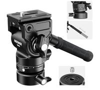NEEWER Video Tripod Fluid Head with +/-7° Levelling Base (φ48 mm), Mini Pan/Tilt, Metal Video Head Holder with Arca QR Plate, Telescopic Handle for Compact Video Camera, DSLR Camera, Max. Load 5 kg,