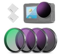 NEEWER ND Filter Set Compatible with DJI Osmo Action 5 Pro/4/3, 4 Pack Multicoated HD Optical Glass Snap On ND8/ND16/ND32/CPL Filters, Action Camera Lens Accessories with 2x Cleaning Cloth