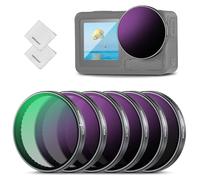 NEEWER ND Filter Set Compatible with DJI Osmo Action 5 Pro/4/3, 6 Pack Neutral Density ND8+ND16+ND32+ND64+ND256+CPL, Action Camera Lens Accessories Multicoated HD Optical Glass + Cleaning Cloth