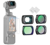 NEEWER ND Filter Set Compatible with DJI Osmo Pocket 3 / Pocket 4 / Xtra Muse, Wide Angle Lens + Variable ND2-32 + CPL + 1/4 Black Diffusion Filter + 2x Screen Protector + 2x Cleaning Cloth