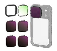 NEEWER ND Filter Set for PA143/PA144 Phone Cage Only, Neutral Density ND8/16/32/64 + Black Diffusion 1/4 + Magnetic Backplate, Filter Accessories Kit Compatible with iPhone 17 Pro/17 Pro Max, Black