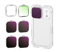NEEWER ND Filter Set for PA143/PA144 Phone Cage Only, Neutral Density ND8/16/32/64 + Black Diffusion 1/4 + Magnetic Backplate, Filter Accessories Kit Compatible with iPhone 17 Pro/17 Pro Max, Silver