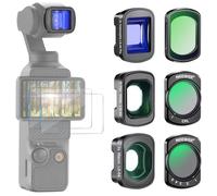 NEEWER 3 Pack ND Filter Set (Variable ND2-32, CPL, 1/4 Black Diffusion) & 0.75X Wide Angle Lens, 2X Macro Lens, 1.2X Blue Anamorphic Lens, Screen Protectors Compatible with DJI Osmo Pocket 3, FL-B28