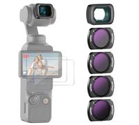 NEEWER ND/PL Filter Set (4 Pack) & 0.75X Wide Angle Lens Compatible with DJI Osmo Pocket 4 & 3 Creator Combo Accessories, ND8/PL ND16/PL ND32/PL ND64/PL Polarized ND CPL with Screen Protectors, FL-B07