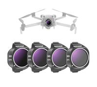 NEEWER ND/PL Filter Set Compatible with DJI Mini 5 Pro Drone Camera (ND8/PL+ND16/PL+ND32/PL+ND64/PL), Snap On Neutral Density Polarized ND Lens Filter Multicoated Photography Accessories, 4 Pack