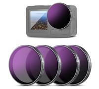 NEEWER ND/PL Filter Set Compatible with DJI Osmo Action 3/4/5 Pro, 4 Pack ND8/PL+ND16/PL+ND32/PL+ND64/PL Neutral Density Polarizing Action Camera Accessories Multicoated HD Optical Glass, FL-A77