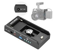 NEEWER NP-F Battery Adapter Plate for DSLR & Mirrorless Cameras, with LED Power Indicators, 12V DC 5.5x2.5mm Male and 7.4V DC 5.5x2.1mm Male Outputs, Compatible with Sony NP-F Batteries, PS004E