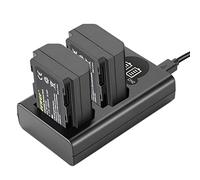 Neewer NP-FZ100 Replacement Battery Charger Kit, Compatible with Sony ZV-E10II A9III A7CII ZV-E1 A7III A7IV FX3 FX30 A6700 A1, 2 Packs Li-ION 2280mAh Batteries, Dual USB Charger with LCD Display