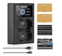 NEEWER NP-W235 Camera Battery Charger Set, Dual Slot USB Charger with LCD, 2 Pack 2400mAh Replacement Batteries Compatible with Fujifilm X-T5 X-T4 GFX 100S X-H2S X-S20 GFX 50S II VG-XT4 Battery Grip