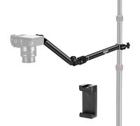 Neewer Overhead Camera Mount Arm with Clip, 22"/56cm 180°&360° 2 Section Flexible Holding Arm for Desk Stand, Fits 0.87"-1.1" Tube, 5.5lb/2.5kg Max Load for Camera LED Ring Light Mic, DS009
