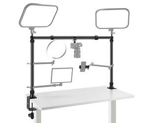 NEEWER Overhead Camera Mount Rig with 2 Ball Heads, Super Clamp/Mobile Phone Holder/Camera Desk Mount, Multi Device Mount, Platform Overhead Tripod, Adjustable Height Width, Max Load 12 kg, NK002