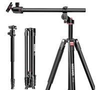 NEEWER Overhead Horizontal Camera Tripod Monopod with Ball Head & Flexible Center Column, 90 Inch Tall Metal DSLR Video Travel Stand, Arca Type QR Plate & Inverted Legs, Max Load 13.2 lbs, TP63
