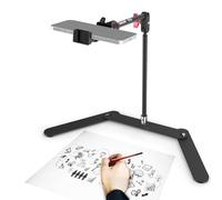 NEEWER Overhead Phone Tripod Stand with Dual Ball Head Articulating Boom Arm, Shock Absorbent Desk Phone Holder Clamp Mount with Foldable Base for Piano Cooking Drawing Sketching Live Streaming, DS026