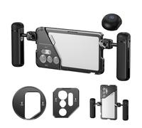 NEEWER PA082 S25 Ultra Phone Cage Holder for Recording Filming with 2x Handle, 67mm Filter Adapter, 17mm Lens Backplate, T Mount Adapter, Video Rig Stabilizer Compatible with Samsung Galaxy S25 Ultra