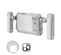 NEEWER Phone Cage Kit Compatible with iPhone 17 Pro Only, Video Rig Stabilizer Accessories with 67mm Filter Ring, 17mm Lens Backplate, T Mount Adapter, Two Quick Release Handles, PA143 (Silver)