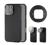 NEEWER Phone Case for 16 Pro Max, TPU/PC Protective Heavy Duty Case with 17mm Lens Mounts, 67mm Filter Adapter, Nonslip Faux Leather, Compatible with iPhone 16 Pro Max MagSafe, PA084 Black