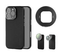 NEEWER Phone Case for 16 Pro, TPU/PC Protective Heavy Duty Case with 17mm Lens Mounts, 67mm Filter Adapter, Nonslip Faux Leather, Compatible with iPhone 16 Pro MagSafe, PA083 Black