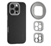 Neewer Phone Case for 16 Pro, TPU/PC Nonslip Protective Heavy Duty Phone Cover with Modular Backplates for 67mm Filter/17mm Lens/T Mount Lens, Compatible with iPhone 16 Pro MagSafe Moment, PA083P