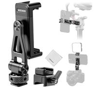 Neewer Phone Tripod Mount Holder with NATO Clamp, Cold Shoes, 180° Tilt, 360° Swivel, Cleaning Cloth, Adjustable Metal Phone Clamp Compatible with SmallRig Cage iPhone 16 S24 Ultra DJI RS4, GA010