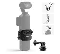 NEEWER Pocket 3 Cage, Aluminum Alloy Gimbal Video Recording Rig with Action Camera Extension Adapter 1/4" Threads Cold Shoe Compatible with DJI Osmo Pocket 3 Creator Combo, No Assembly Needed, AC009