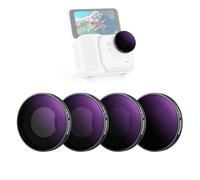 NEEWER Polarized ND Filter Set Compatible with Insta360 GO Ultra (ND8/PL ND16/PL ND32/PL ND64/PL), Screw On Neutral Density Polarizer Lens Filter HD Optical Glass Action Camera Accessories, FL-C52