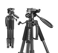 Neewer Portable Camera Tripod for Travel Vlogging, Professional Aluminum Heavy Duty Tripods with 3-Way Swivel Pan Head, Bag for DSLR Camera DV Video Camcorder Load up to 8.8 lb/4 kg Black(SAB234)