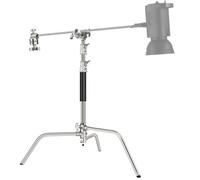 NEEWER Pro 100% Stainless Steel Heavy Duty C Stand with Boom Arm, Max Height 68"/172cm Photography Light Stand with 2.7ft/83cm Holding Arm, 2 Grip Head for Studio Monolight, Softbox, Reflector, SC172