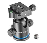 Neewer Pro Metal Tripod Ball Head 360 Degree Rotating Panoramic with 1/4 inch Quick Shoe Plate, Bubble Level for Tripod,Monopod,Slider,DSLR Camera Camcorder up to 17.6 pounds/8 kilograms (Black+Blue)