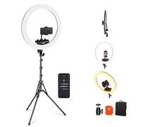 NEEWER Professional 18 Inch Ring Light with Tripod Stand Phone Holder Compatible with iPhone, 45W Remote Shutter App Control, Video Recording Makeup Selfie Studio Streaming Filming, RP18B Pro Black