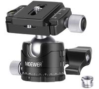 Neewer Professional 28MM Low-Profile Tripod Ball Head 360 Degree Panoramic Rotating with 2 Lock knobs, 1/4 inch QR Plate and Bubble Level for DSLR