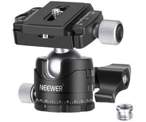 Neewer Professional 28MM Low-Profile Tripod Ball Head 360 Degree Panoramic Rotating with 2 Lock knobs, 1/4 inch QR Plate and Bubble Level for DSLR