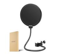 Neewer Professional Microphone Pop Filter Shield Compatible with Blue Yeti and Any Other Microphone, Dual Layered Wind Pop Screen With A Flexible 360 Degree Gooseneck Clip Stabilizing Arm