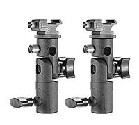 Neewer Professional Universal E Type Camera Flash Speedlite Mount Swivel Light Stand Bracket with Umbrella Holder for Canon Nikon Pentax Olympus and Other Flashes, Studio Light, LED Light(2 Pack)