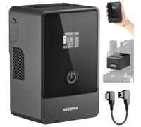 NEEWER PS099E Mini V Mount Battery, 6800mAh 99Wh 14.5V Mini V Lock Battery with D Tap Cable/BP/65W PD Type C/USB A/Dual DC/OLED Display for Video Camera Camcorder, Compatible with SmallRig BMPCC 4K 6K