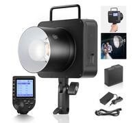 NEEWER Q4 400Ws Studio Flash Outdoor Strobe 2.4G TTL& QPRO-C Trigger Compatible with Canon, 1/8000 HSS/30W Modeling Lamp/400 Full Power/0.01-1.2s Recycle/21.6V 2800mAh Battery for Wedding Photography