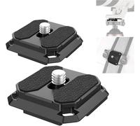 NEEWER 2 Pack Quick Release Plate 38mm Square Arca Type QR Camera Mount Plate Compatible with Peak Design Capture V3 Camera Clip, Tripod Head to Shoulder Strap Quick Switch with 4 Safety Pins, QPR-5