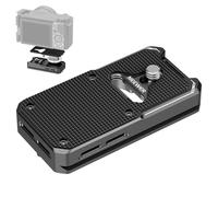 NEEWER Quick Release Plate Compatible with AirTag, Metal Camera Tripod Mount Quick Attach Holder Adapter Baseplate with Arca Type Base & 1/4" Screw for DSLR Camcorder Tripod Monopod Slider, QRP-11
