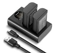 NEEWER Replacement Battery and Charger Set for DMW-BLK22, Compatible with Panasonic Lumix DC-S5 GH5 II S5II GH6 S5 IIX S9, 2 Pack 2400 mAh Batteries and Type C Dual Channel USB Charger