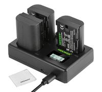 NEEWER Replacement Battery and Charger Set for LP-E6NH | 2250 mAh Replacement Battery, Triple Slot USB Charger, Compatible with Canon EOS R7 R5 R6 R6 II R 5DIV 6DII 7DII 80D 90D