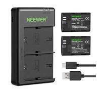 NEEWER Replacement Battery LP-E6NH Rechargeable Battery Charger Compatible with Canon EOS R7, EOS R5, EOS R6 R6 II, EOS R,5D II III IV,6D,6D II,7D,7D II,70D,80D,90D (2-Pack, Micro USB Port)
