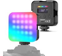 NEEWER RGB LED Video Light, RGB 360 Camera Light with 3 Cold Shoe and Diffuser, CRI 97+, 20 Scene Modes, 2500K~8500K, Rechargeable Battery 2000mAh