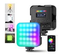 NEEWER RGB62 Magnetic RGB Video Light with APP Control, 2 Pack 360° Full Color LED Camera Light with 3 Cold Shoes CRI97+ 2500K-8500K 17 Scenes 2000mAh Rechargeable Portable Photography Selfie Lighting