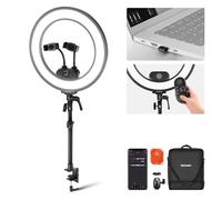 Neewer RL45B 18" Edge Lit Desk Ring Light for Phone Camera Laptop LED Lighting Kit Phone Holder Desktop Stand Ball Head Mount Video Conference Webcam Recording Zoom Call Streaming Makeup Selfie