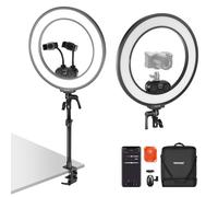 NEEWER RL45B 18-inch Perimeter LED Ring Light Kit for Phone Camera Laptop with Phone Holder, Table Stand and Ball Head for Video Conferencing Webcam Calls Zoom Streaming Makeup Selfie