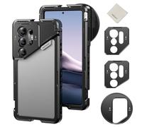 NEEWER S25 Ultra Phone Cage, Mobile Video Rig Phone Stabilizer with 67mm Filter Adapter, 17mm Lens Backplate, T Mount Adapter Compatible with Moment Samsung Galaxy S25 Ultra, 1x Cleaning Cloth, PA082