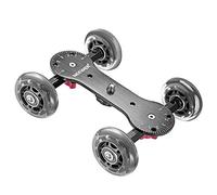 Neewer Scaled Camera Table Dolly Slider with 22 pounds/10 kilograms Load Capacity Skater Design Aluminum Rods Rotatable Rubber Wheels 1/4-inch 3/8-inch Screw Threads for DSLRs Video Camcorders (Black)