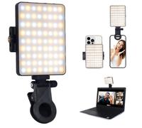 NEEWER Selfie Light with Front & Back Phone Clip, High Power 60 LED 2000mAh Rechargeable CRI 95+, 3 Light Modes, Portable Clip on Lig